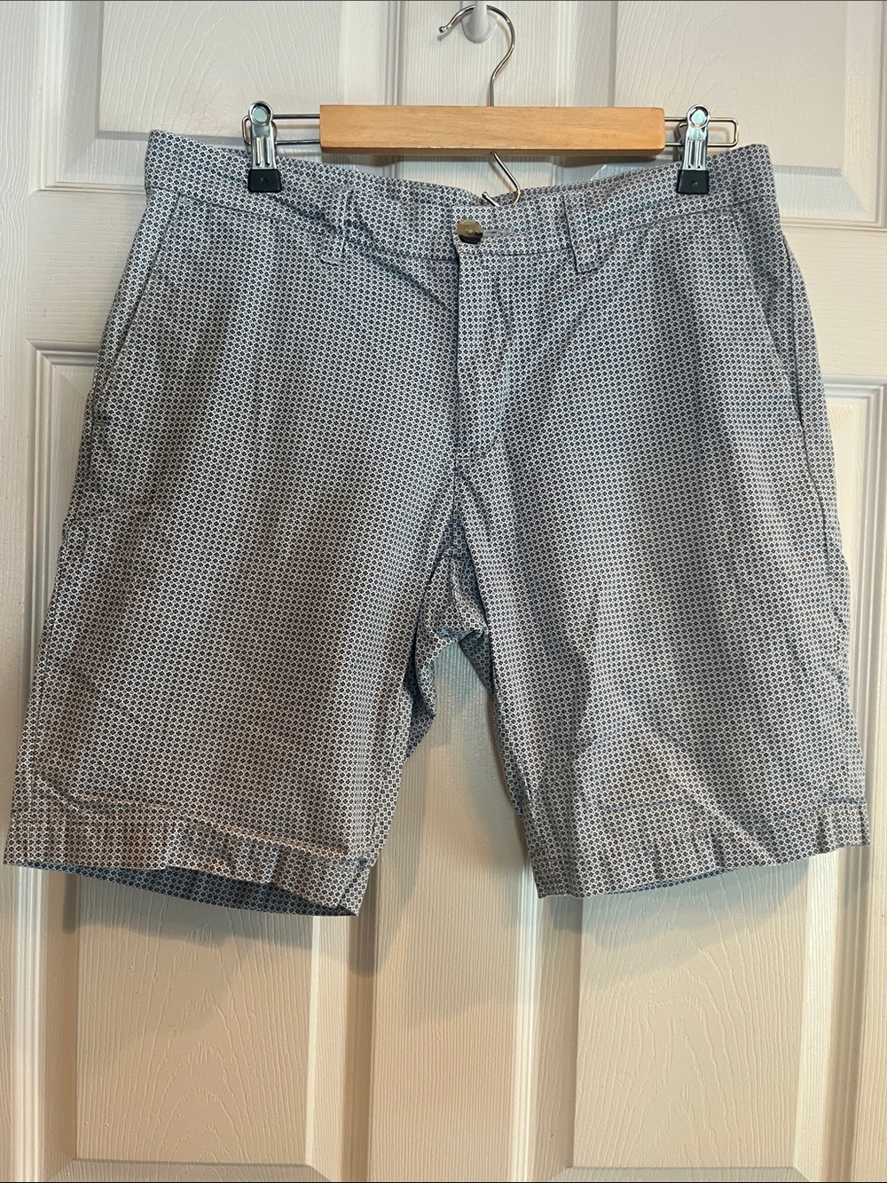 Ben Sherman Blue Micro-Pattern Flat Front Shorts